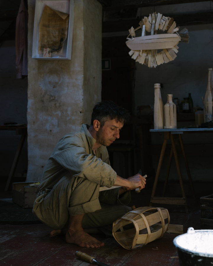 Local artist working.